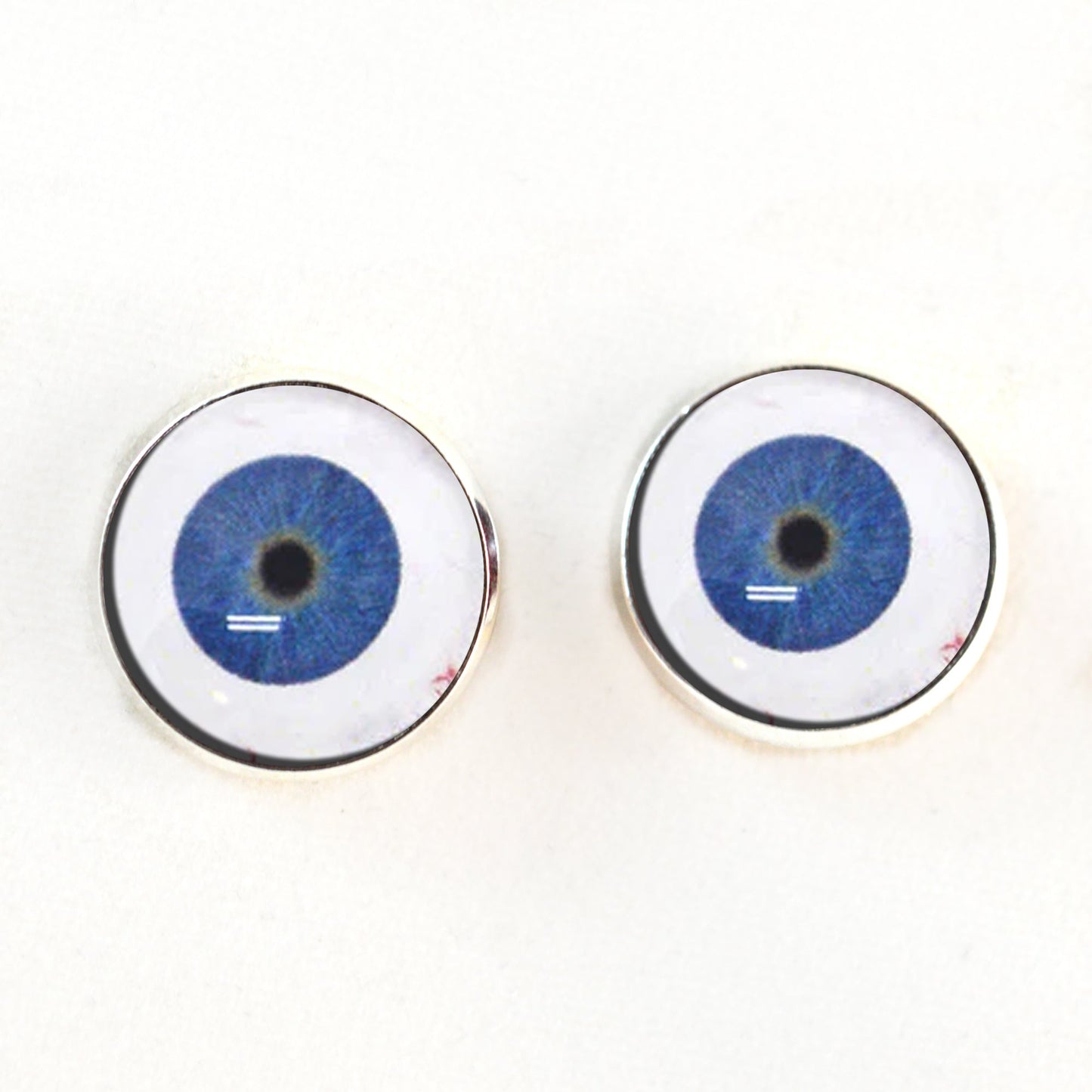 Extraterrestrial ET Blue Alien Sew-On Button Glass Eyes with Whites