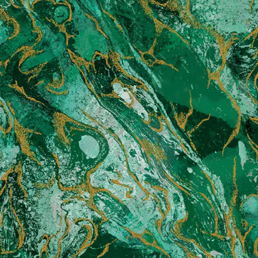Emerald Marbled Earth Cotton 44”/45" Fabric Per Yard