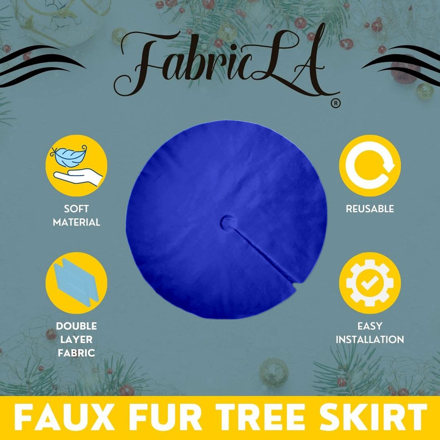 Premium Faux Fur Christmas Tree Skirt - 40 Inch | Luxurious Holiday Decorations