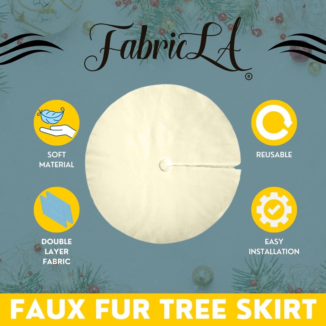 Premium Faux Fur Christmas Tree Skirt - 40 Inch | Luxurious Holiday Decorations