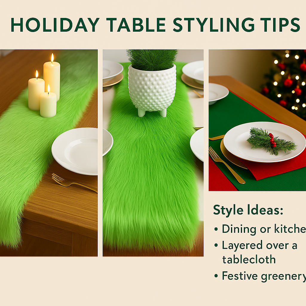 Faux Fur Table Runners – Elegant Decor for Every Occasion - Golden Yellow