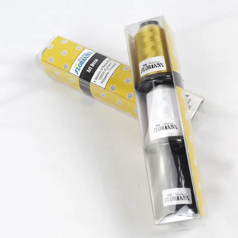 Floriani Thread  3 SPOOL SET - ART DECO Black & White