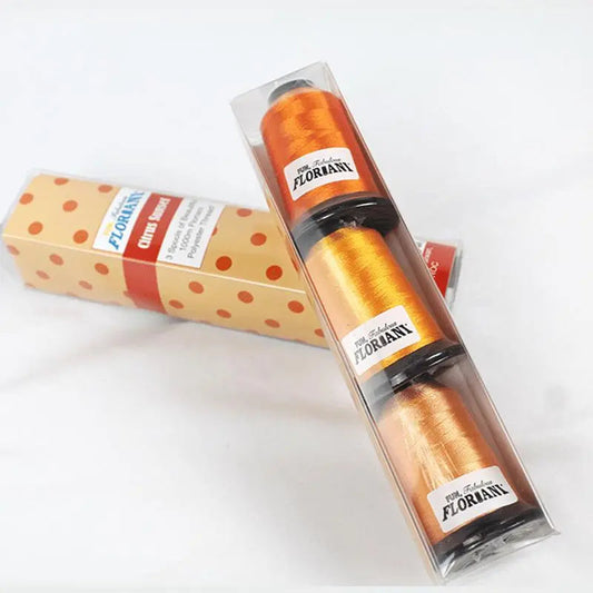 Floriani Thread  3 SPOOL SET - CITRUS SUNSET ORANGE