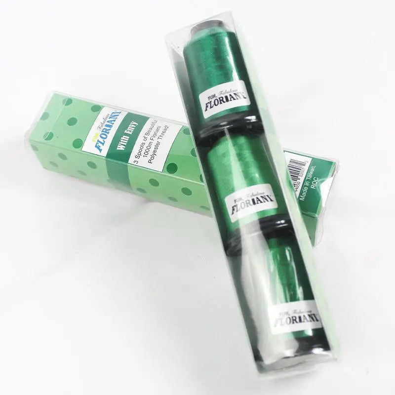 Floriani Thread  3 SPOOL SET - WITH ENVY GREEN