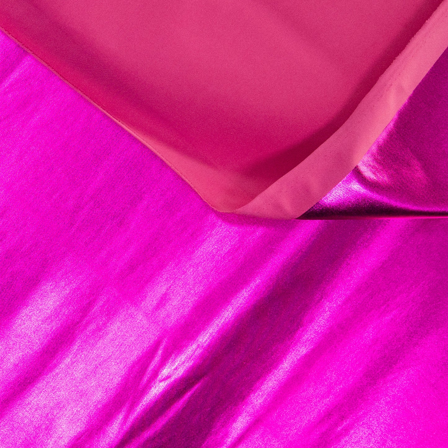 Metallic Lame Foil Spandex Knit Fabric | Fuchsia