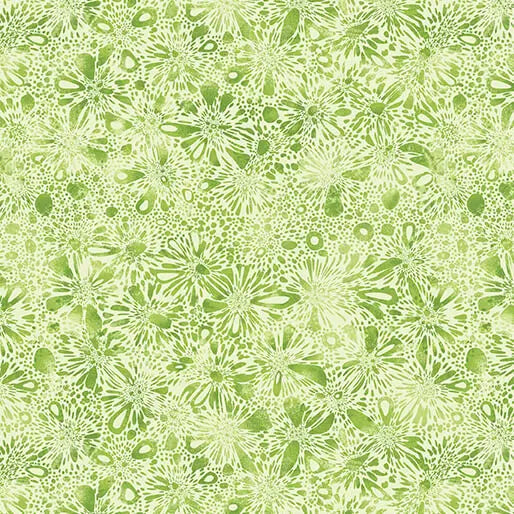 Go with the Flow Burst Medium Lime Cotton 44"/45" Fabric Per Yard