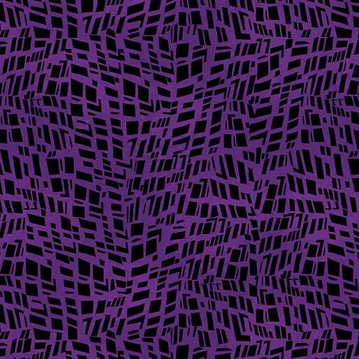 Go with the Flow Mosaic Shards Dark Purple Cotton 44"/45" Fabric Per Yard