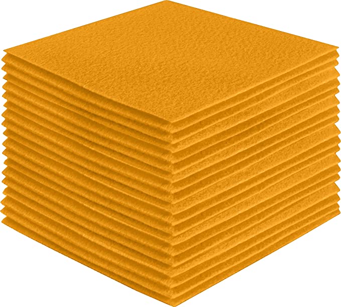 FabricLA Acrylic Felt Craft Sheet Packs – Gold | Soft 100% Acrylic Felt Sheets for DIY & Crafts