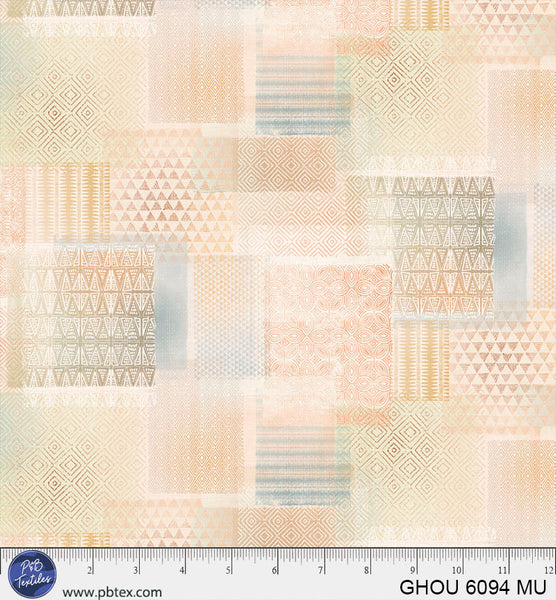 Golden Hour Multi Patchwork Geo Cotton 44”/45” Fabric Per Yard