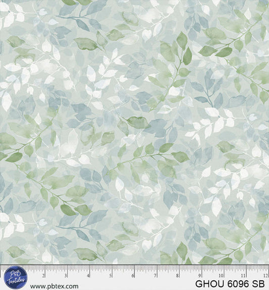 Golden Hour Sky Blue Allover Vines Cotton 44”/45” Fabric Per Yard