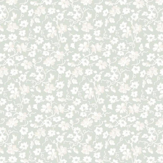 Green Packed Ditsy La Fleur Flannel Cotton 42"/43" Fabric Per Yard