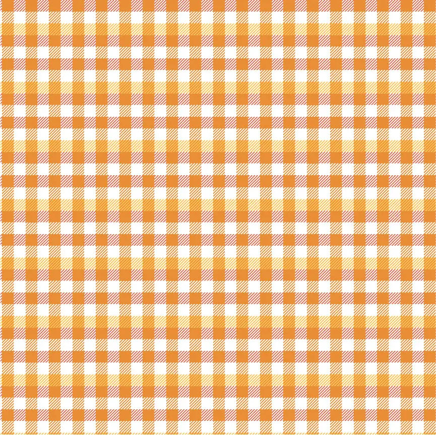 Halloween Plaid Poppie Cotton Orange 44"/45" Fabric Per Yard