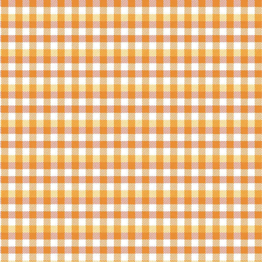 Halloween Plaid Poppie Cotton Orange 44"/45" Fabric Per Yard