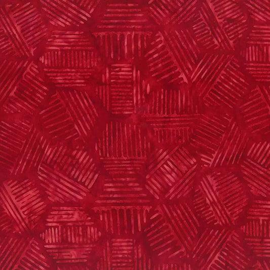 Hexies Dark Red 81700-25 Cotton 44"/45" Fabric Per Yard