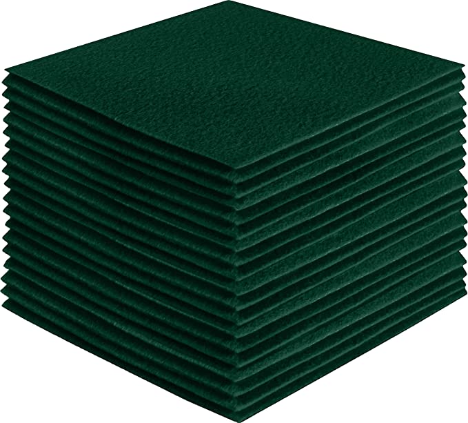 FabricLA Acrylic Felt Craft Sheet Packs – Hunter Green | Soft 100% Acrylic Felt Sheets for DIY & Crafts