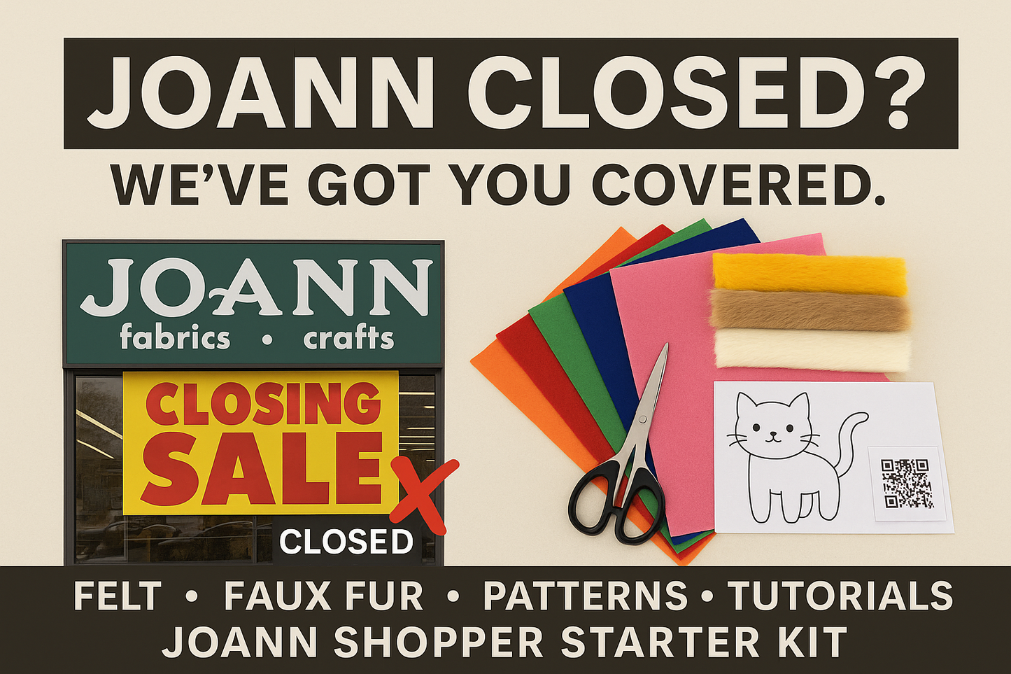 Joann Shopper Starter Kit – Felt & Faux Fur Precut Bundle for DIY Crafts