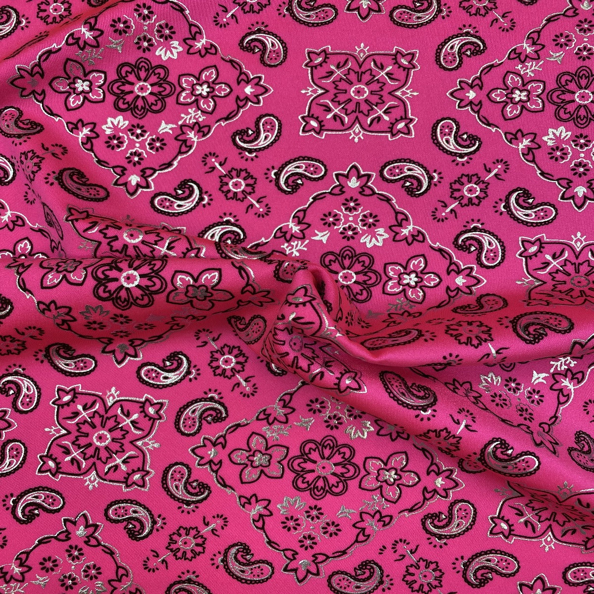 Bandana Paisley Print Spandex Fabric