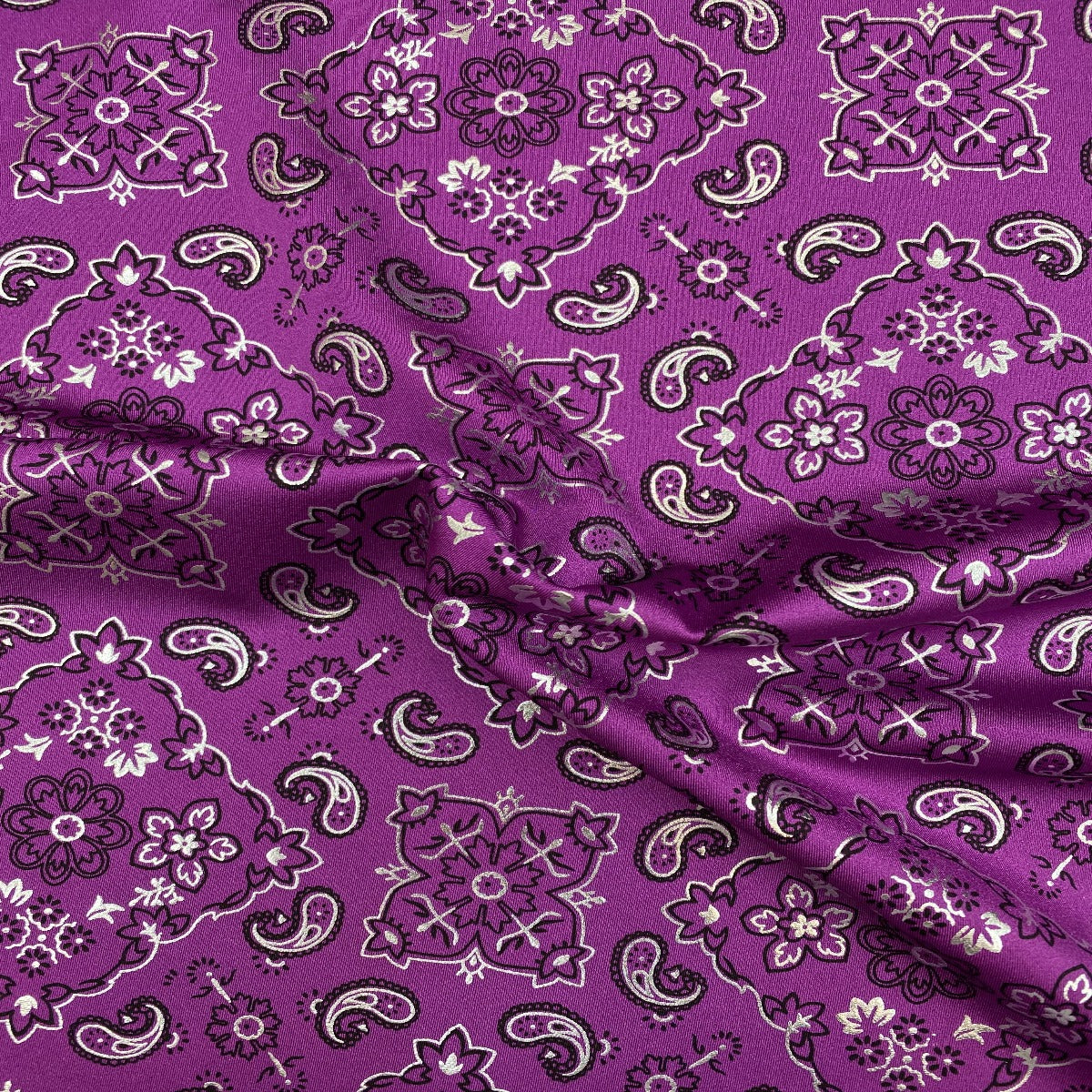 Bandana Paisley Print Spandex Fabric