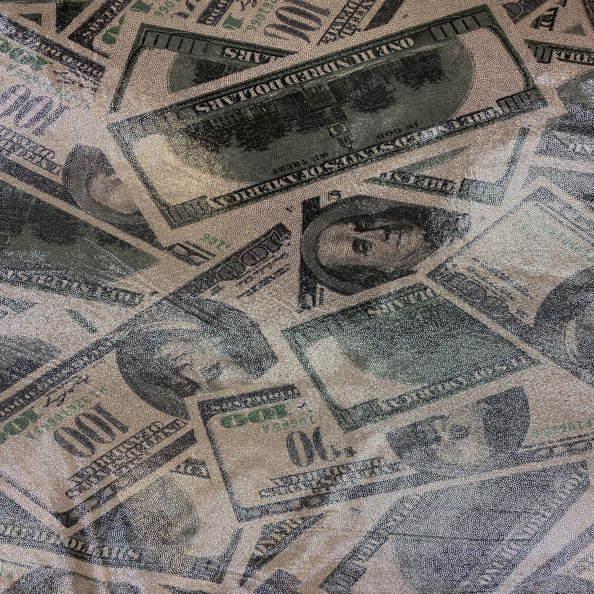 Hologram Mystique Money Print Spandex Fabric