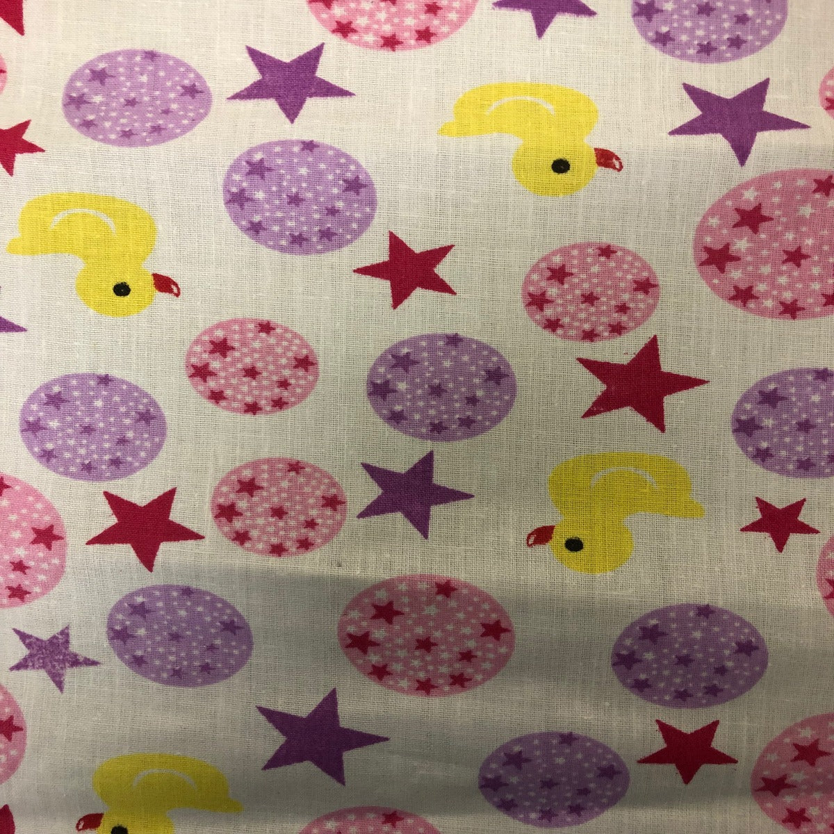 Rubber Ducky Print Poly Cotton Fabric