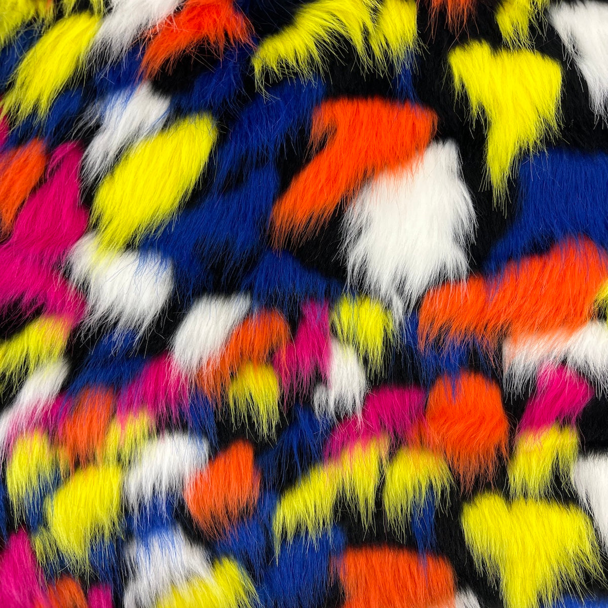 Puzzled Multicolor Faux Fur Fabric
