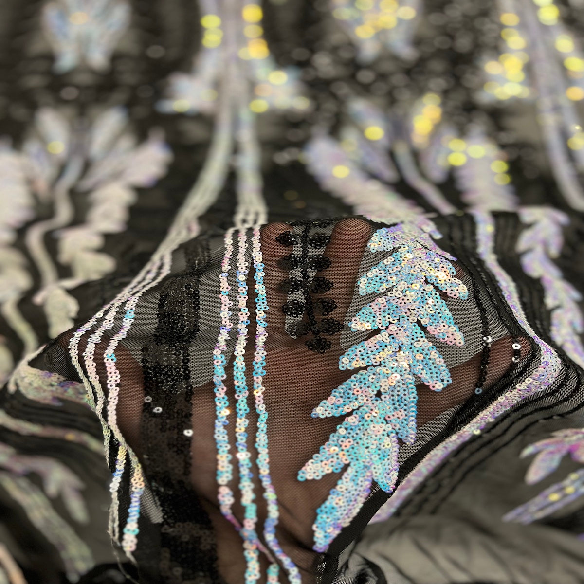 Alina Damask Stretch Sequins Fabric