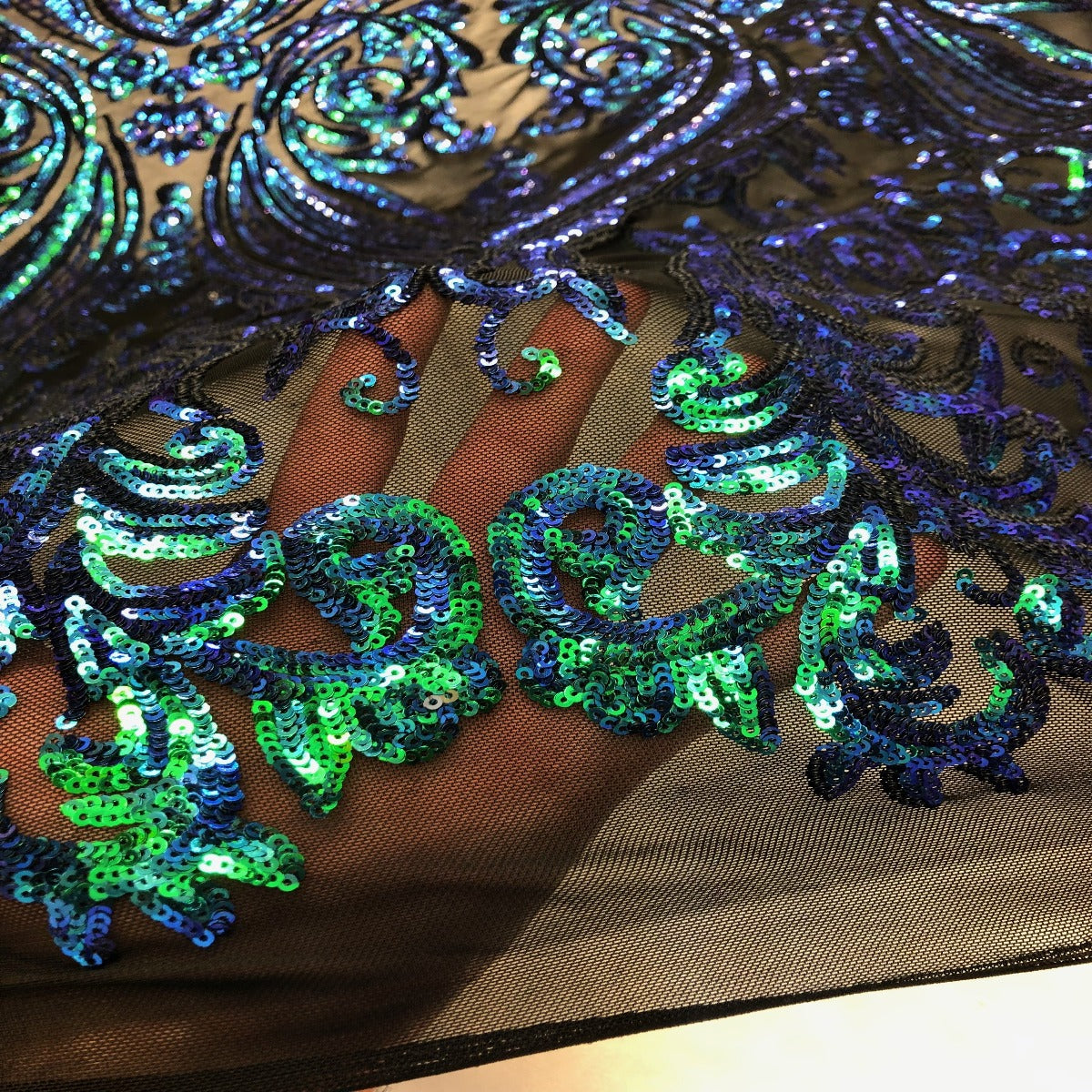 Catina Damask Stretch Sequins Fabric