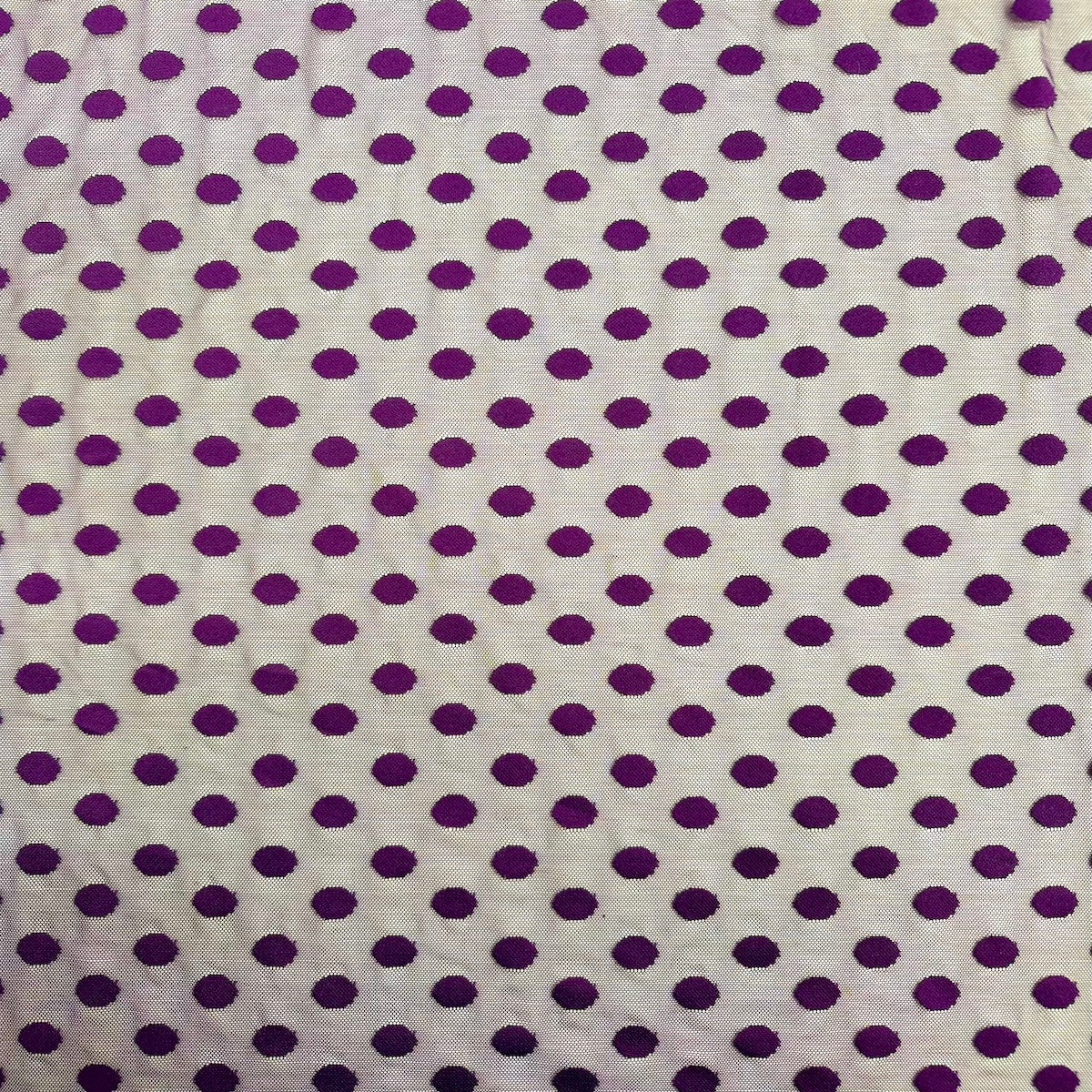 Flocked Polka Dot Mesh Fabric