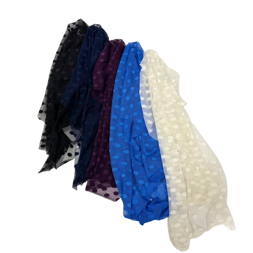 Flocked Polka Dot Mesh Fabric