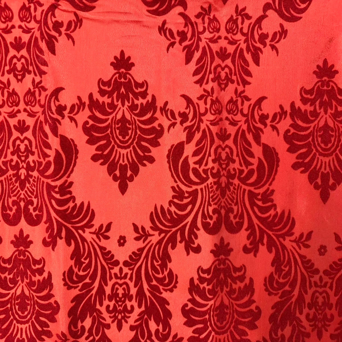 Damask Flocked Taffeta Fabric