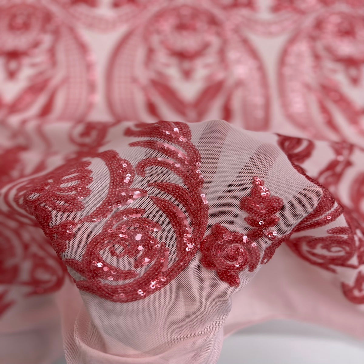 Catina Damask Stretch Sequins Fabric