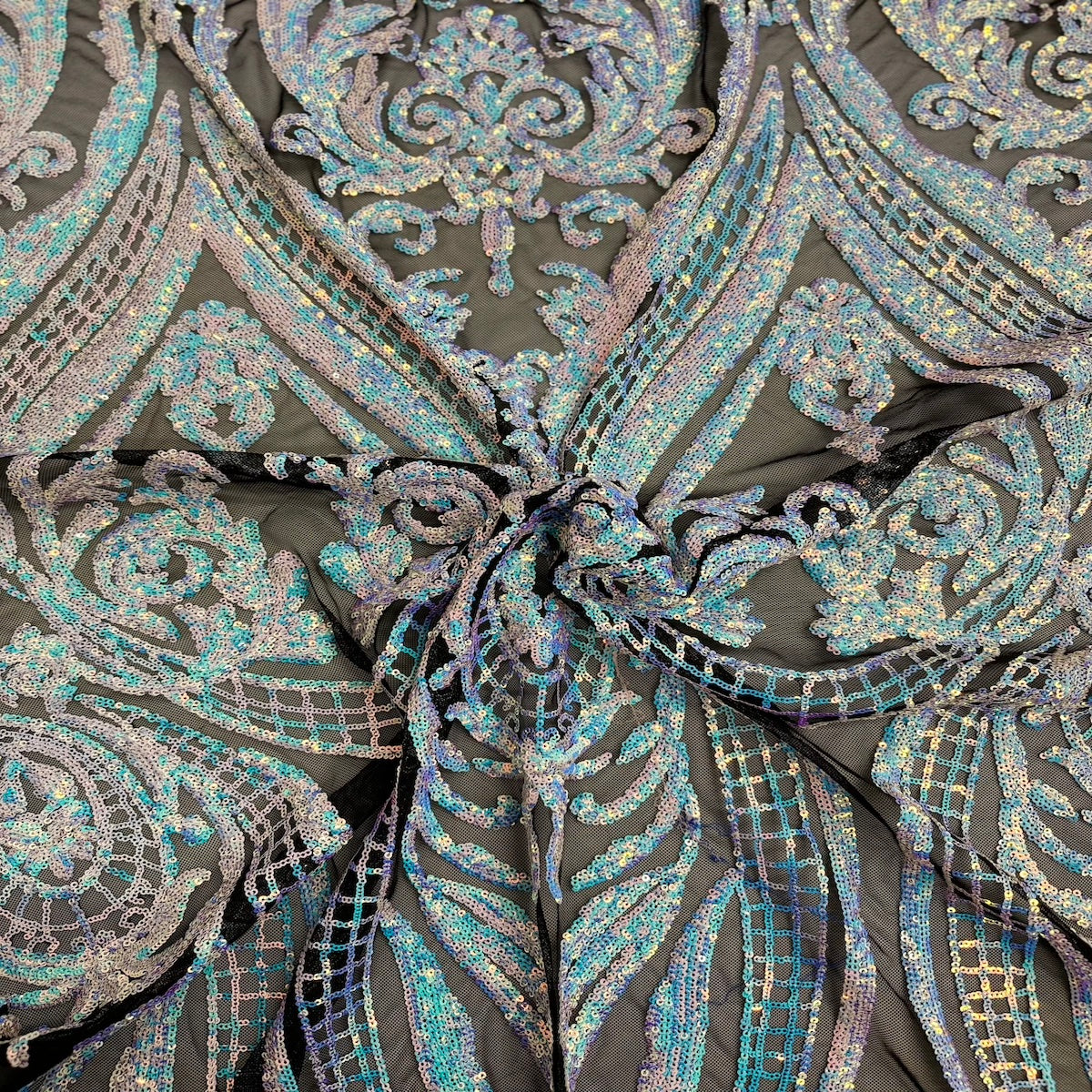 Catina Damask Stretch Sequins Fabric