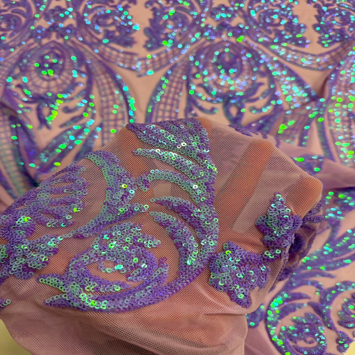 Catina Damask Stretch Sequins Fabric