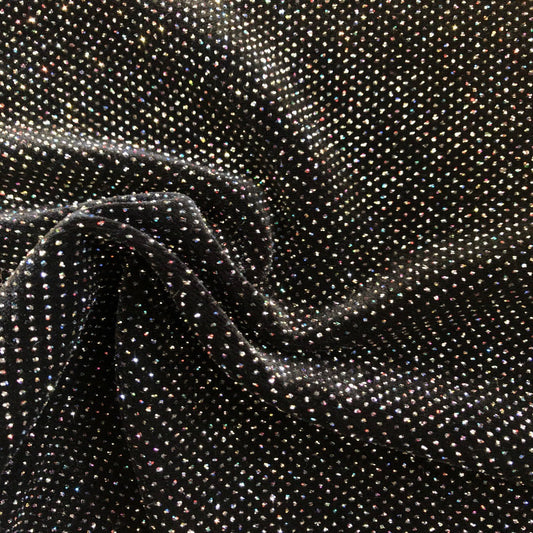 Sparkle Glitter Lurex Stretch Velvet Fabric