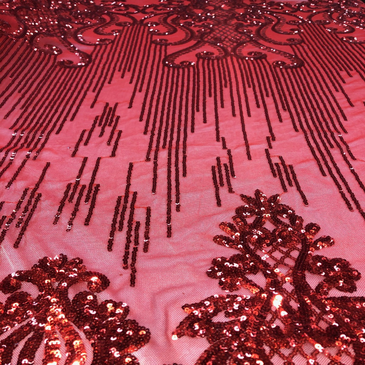 Alta Striped Damask Stretch Sequins Fabric