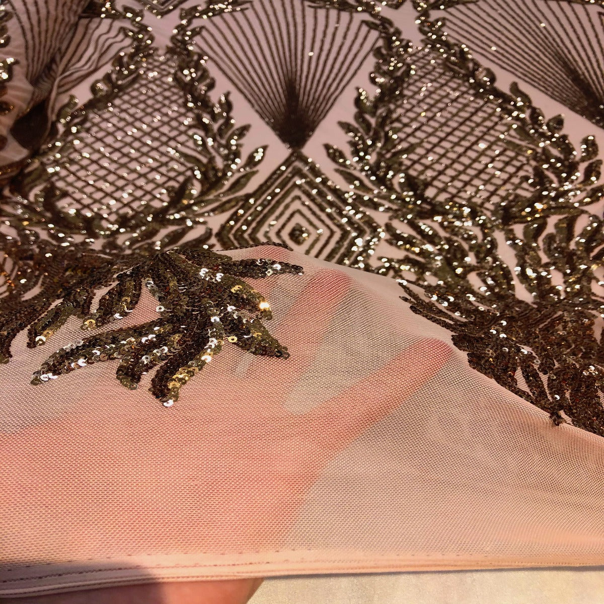 Alpica Geometric Stretch Sequins Fabric