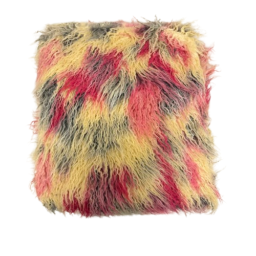 Multicolor Curly Long Pile Faux Fur Fabric