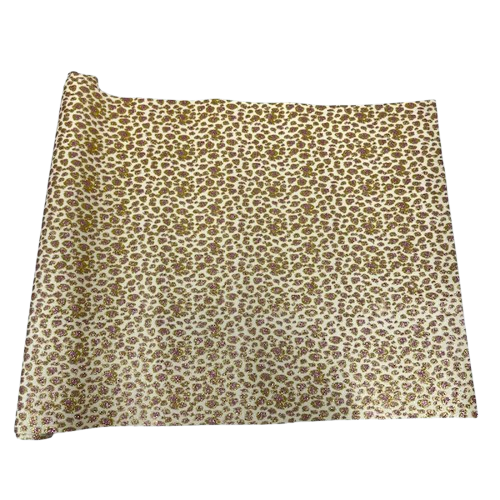 Leopard Print Glitter Canvas Vinyl Fabric