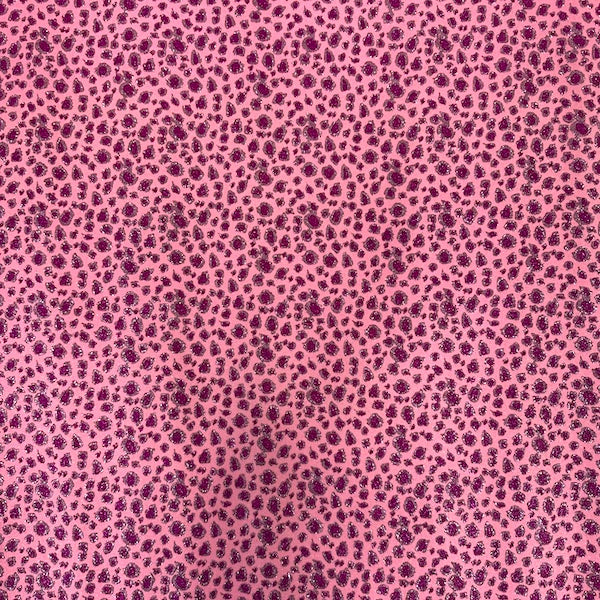 Leopard Print Glitter Canvas Vinyl Fabric