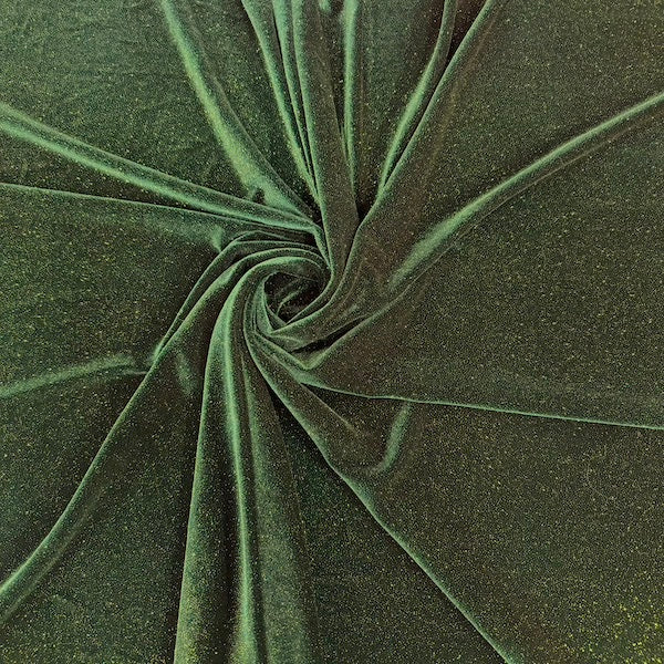 Misty Glitter Stretch Velvet Spandex Fabric