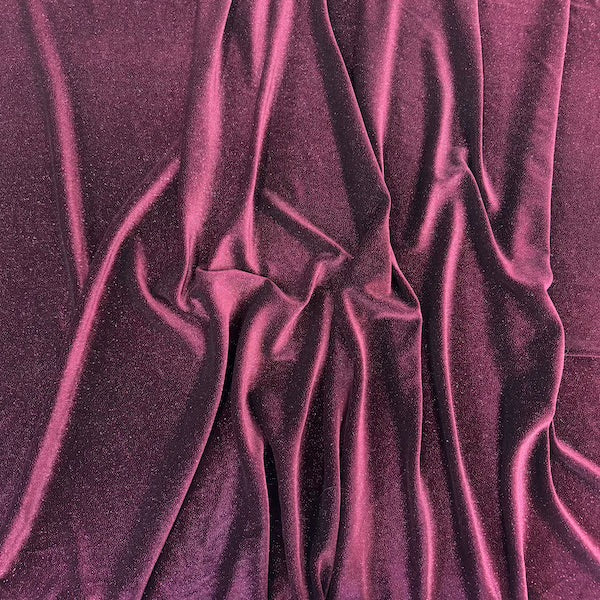 Misty Glitter Stretch Velvet Spandex Fabric