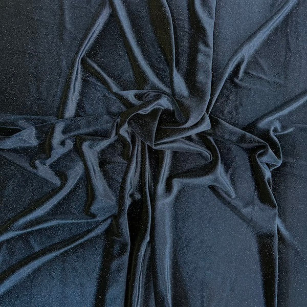 Misty Glitter Stretch Velvet Spandex Fabric