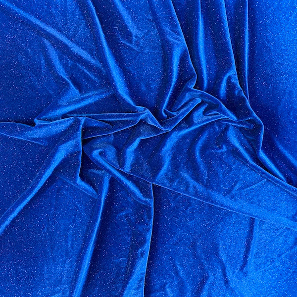 Misty Glitter Stretch Velvet Spandex Fabric