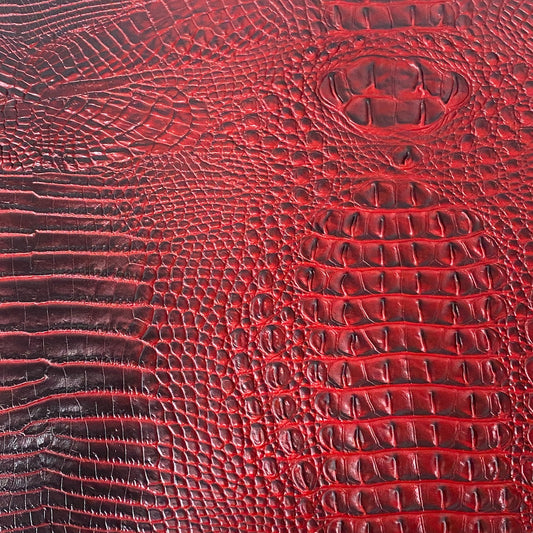 Amazon 3D Embossed Gator Faux Leather Vinyl Fabric