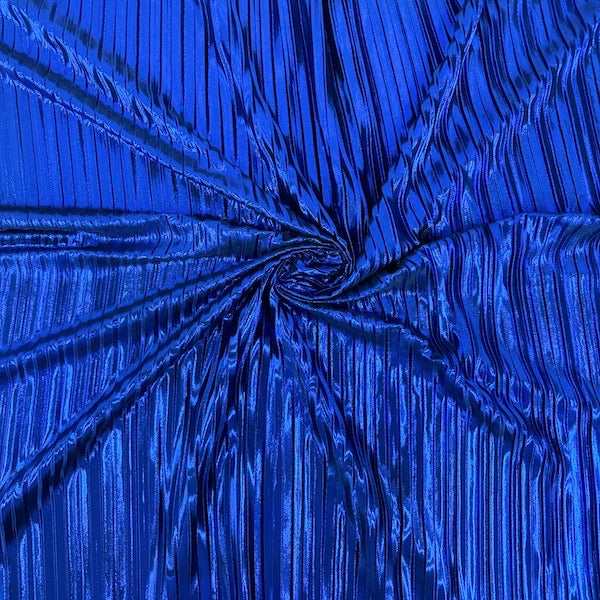 Metallic Pleated Foil Spandex Fabric