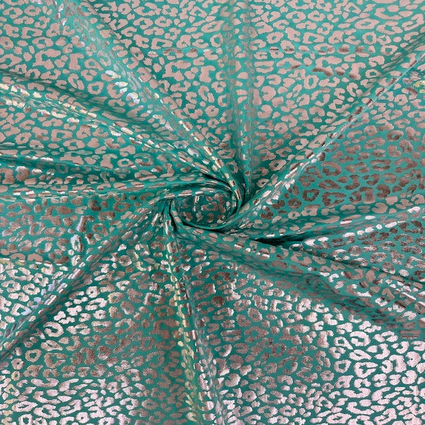 Sahara Leopard Foil Print Nylon Spandex Fabric