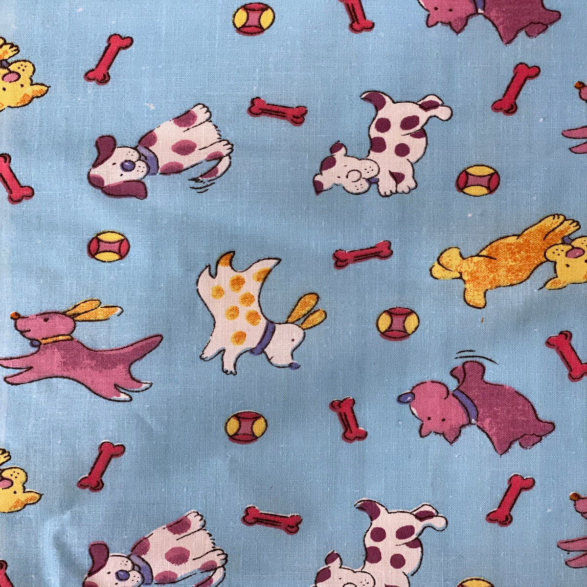 Puppy Bone Print Poly Cotton Fabric