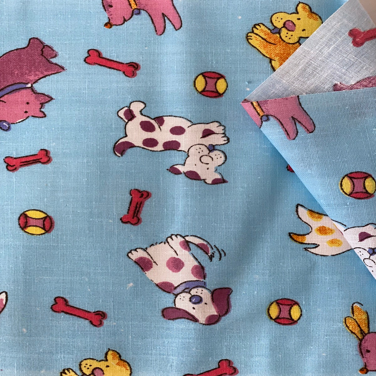 Puppy Bone Print Poly Cotton Fabric