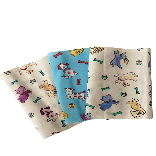 Puppy Bone Print Poly Cotton Fabric