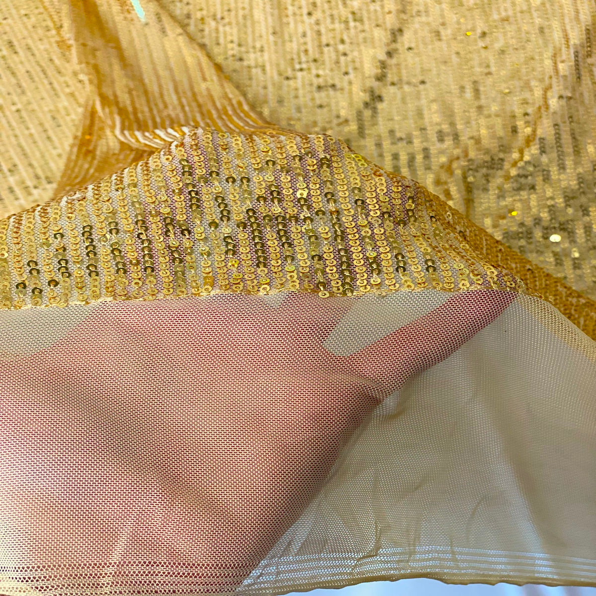 Mille Stripe Stretch Sequins Fabric